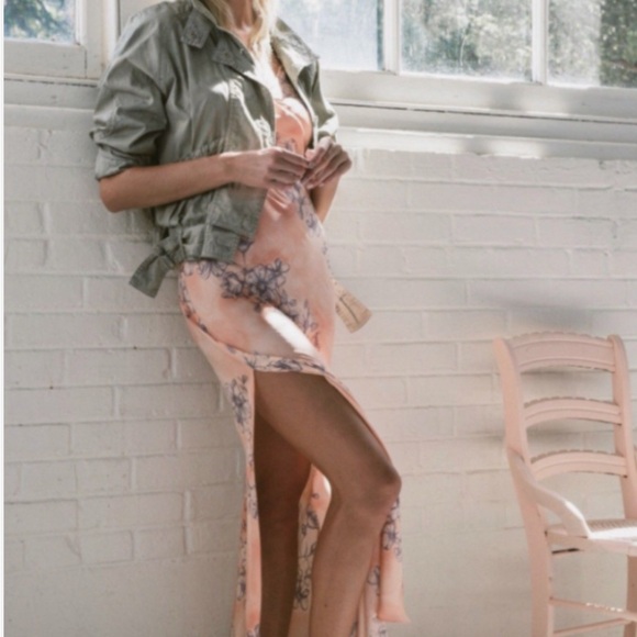 Free People Intimately Cassie Girl Slip Dress Orange & Blue Floral Sz M - Picture 6 of 12